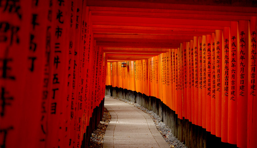 toris rojas del templo de Fushimi-Inari en Kyoto